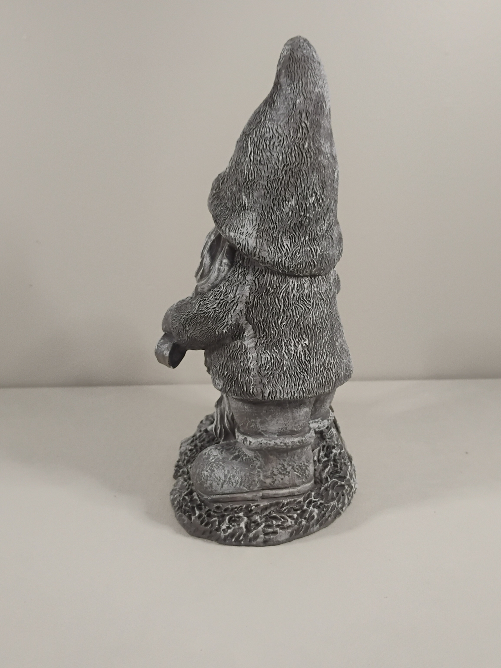 Gray Resin Garden Gnome Statue - Charming Outdoor Accent
